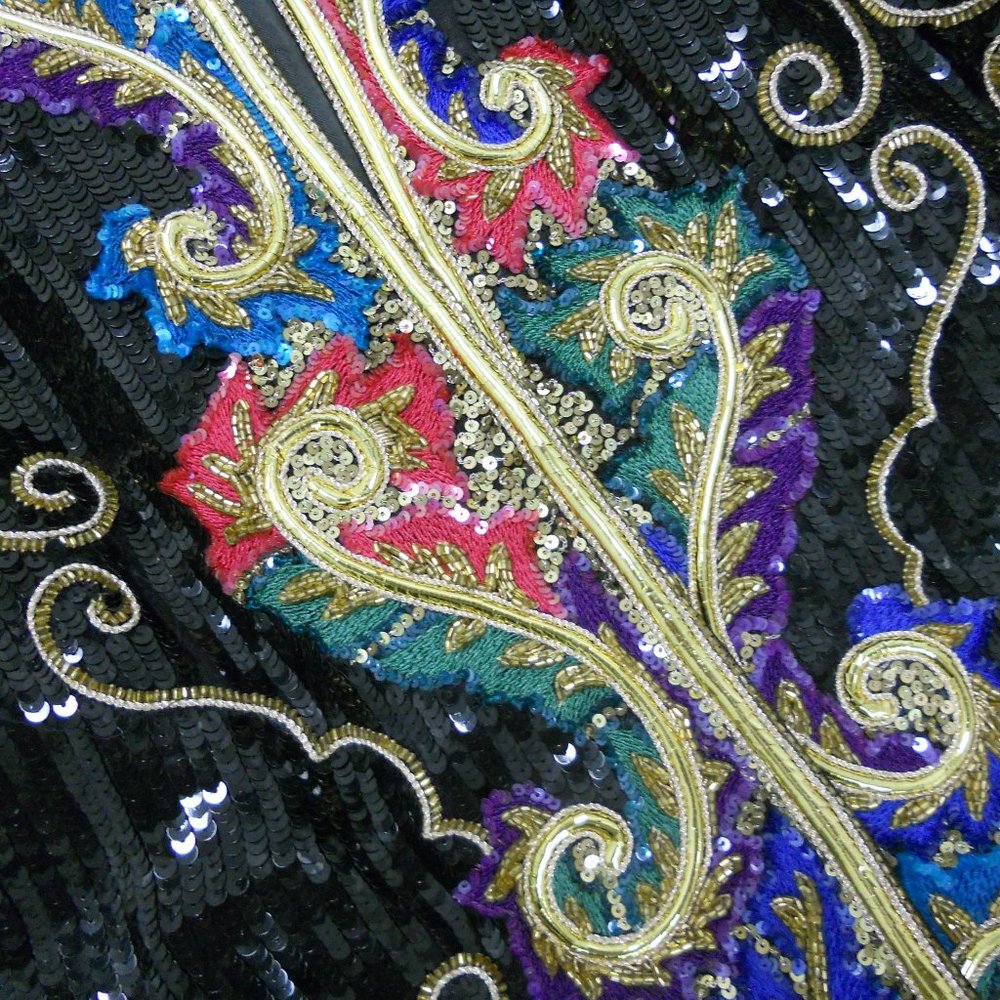 Nye Sequin Evening Jacket Euc Designer - image 4